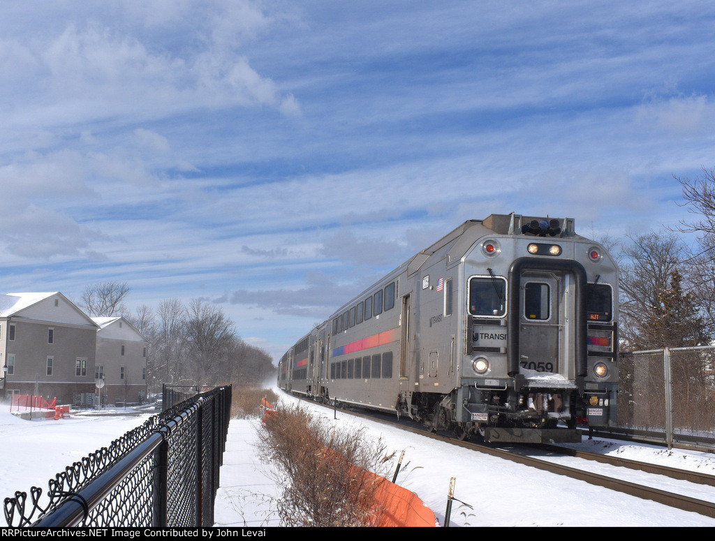 Eastbound NJT Train # 5518 gliding into Somerville Station-a Multilevel Set is protecting this run